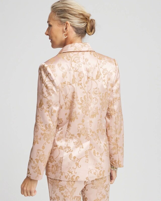 Satin Jacquard Blazer - image 3